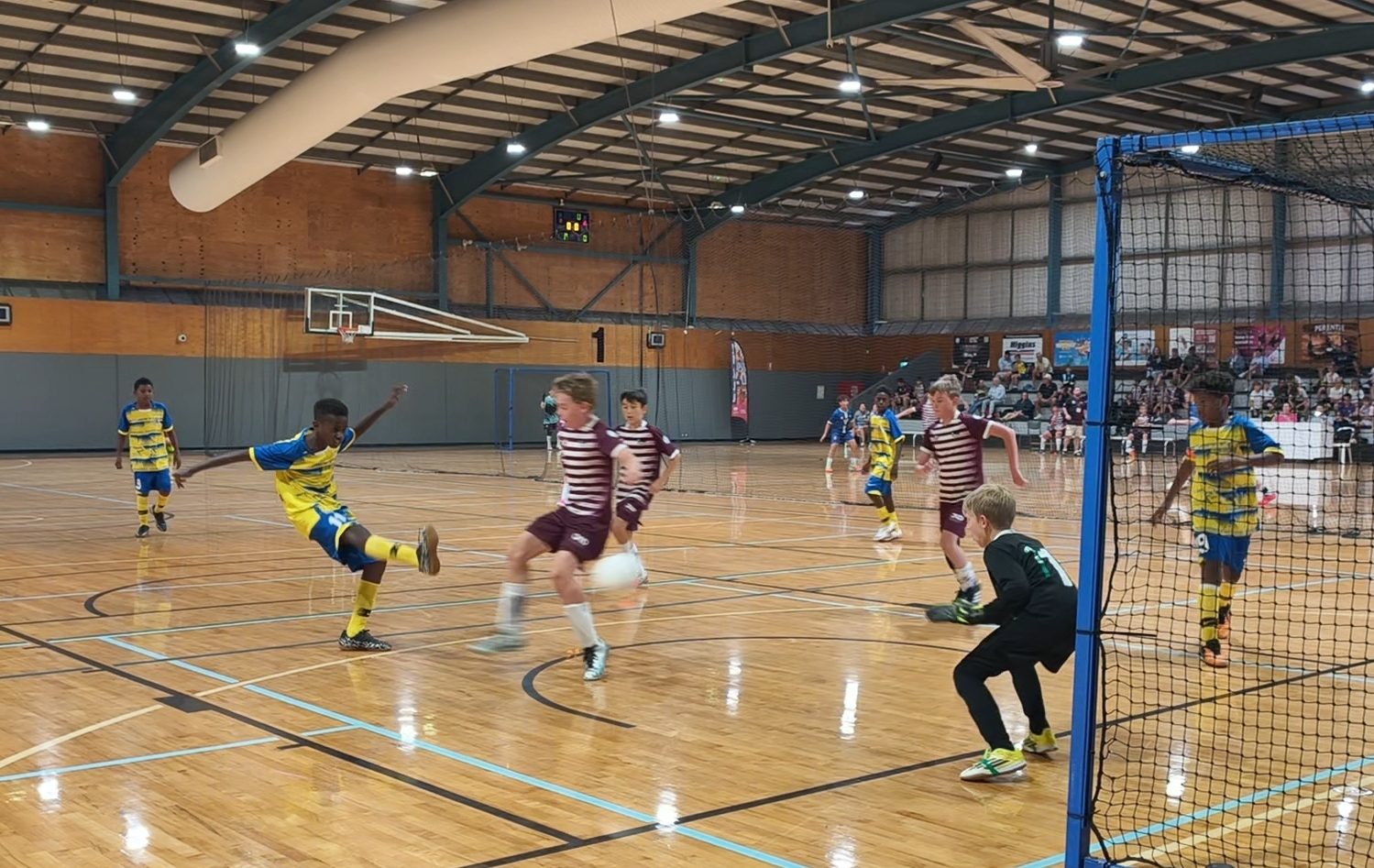 A shot on goal during a Chung Wah match
